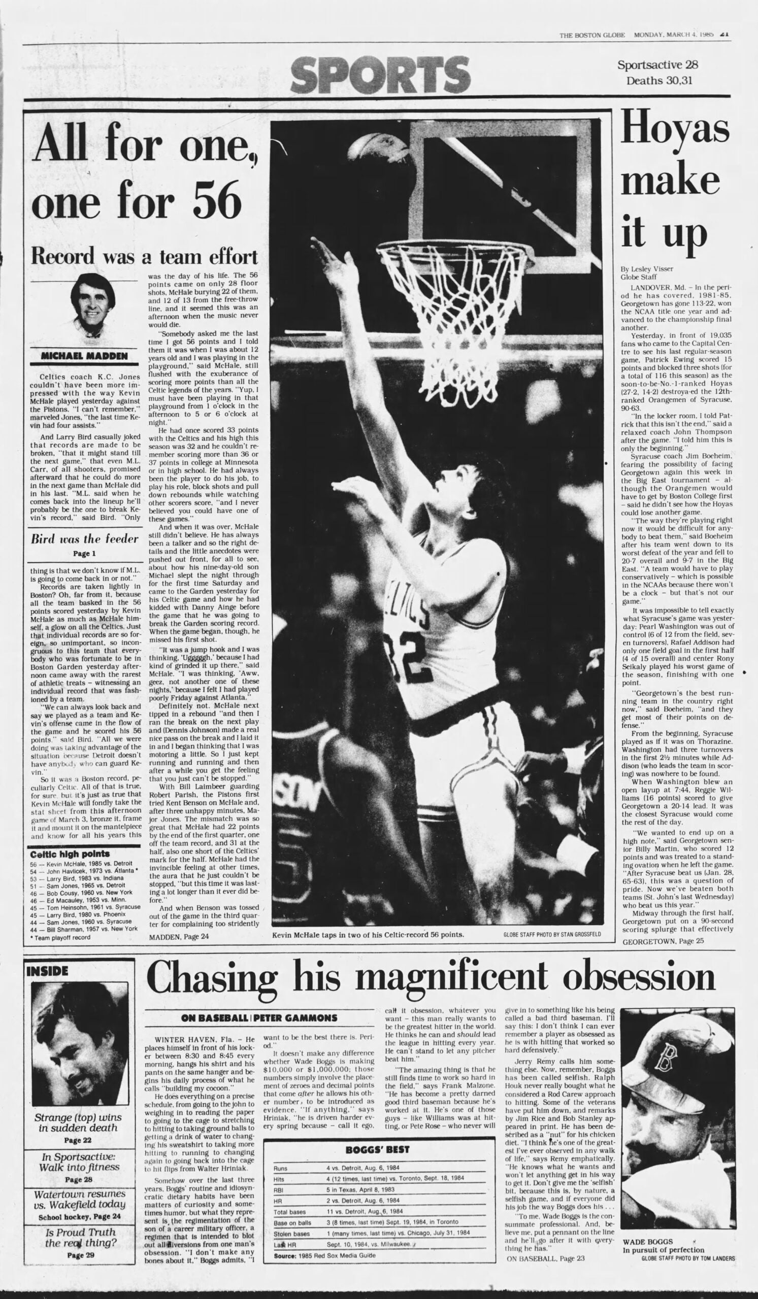 Kevin McHale Boston Globe sports 1985