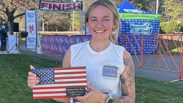 A Massachusetts police officer is running the Boston Marathon for veterans