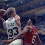Larry Bird Julius Dr. J Erving Celtics 76ers