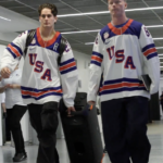 Roman Anthony wore Charlie McAvoy's Team USA hockey sweater before Tuesday's WBC final.