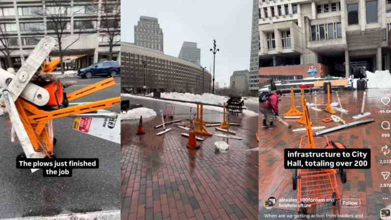 This Dorchester resident brings trash to City Hall to raise awareness of the litter problem in Boston
