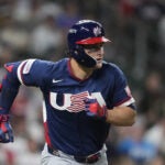 United States' Roman Anthony runs the bases during a World Baseball Classic game against Brazil, Friday, March 6, 2026, in Houston.