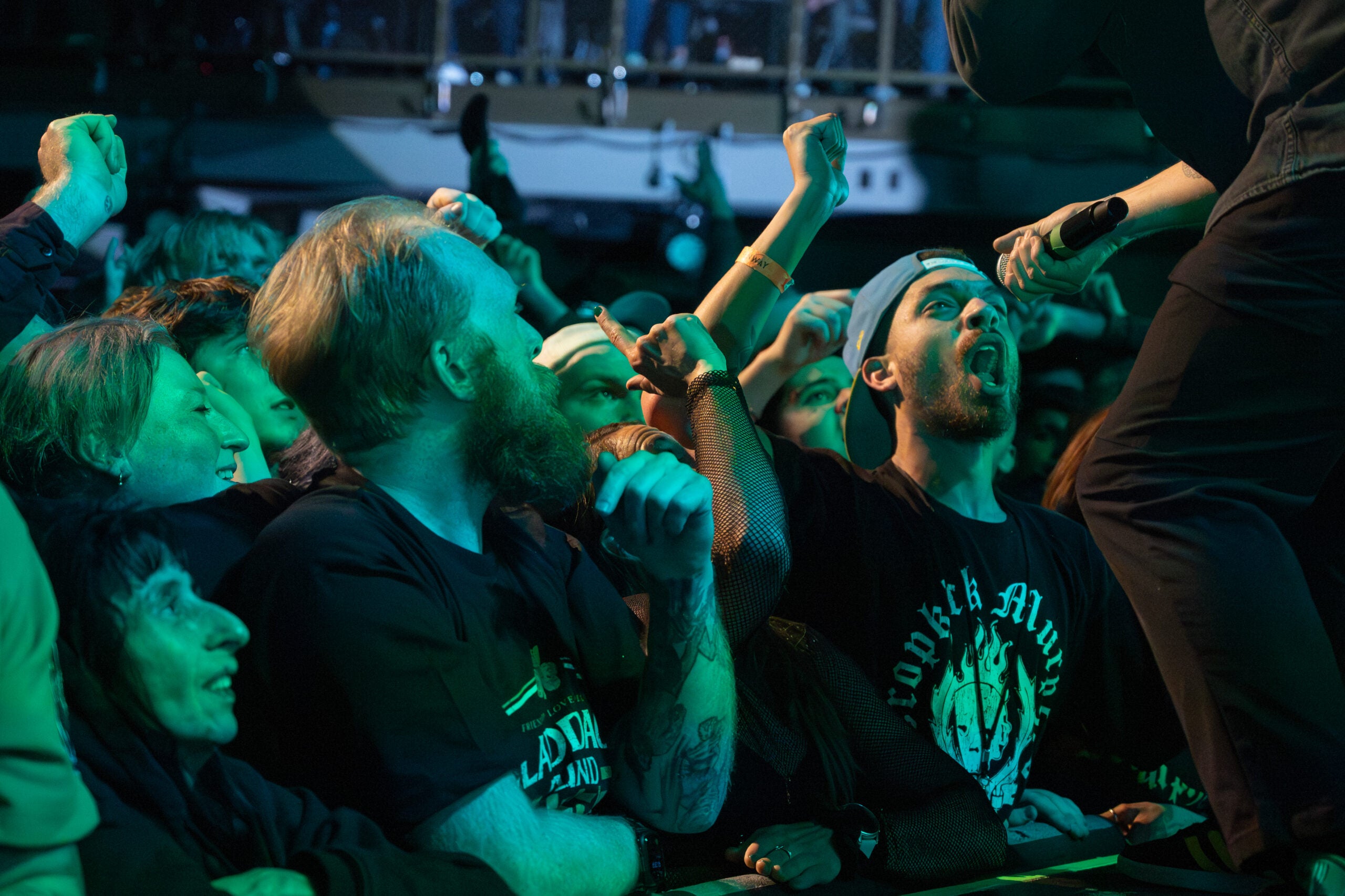 A fan sings along with Casey during Dropkick Murphys' set March 13.