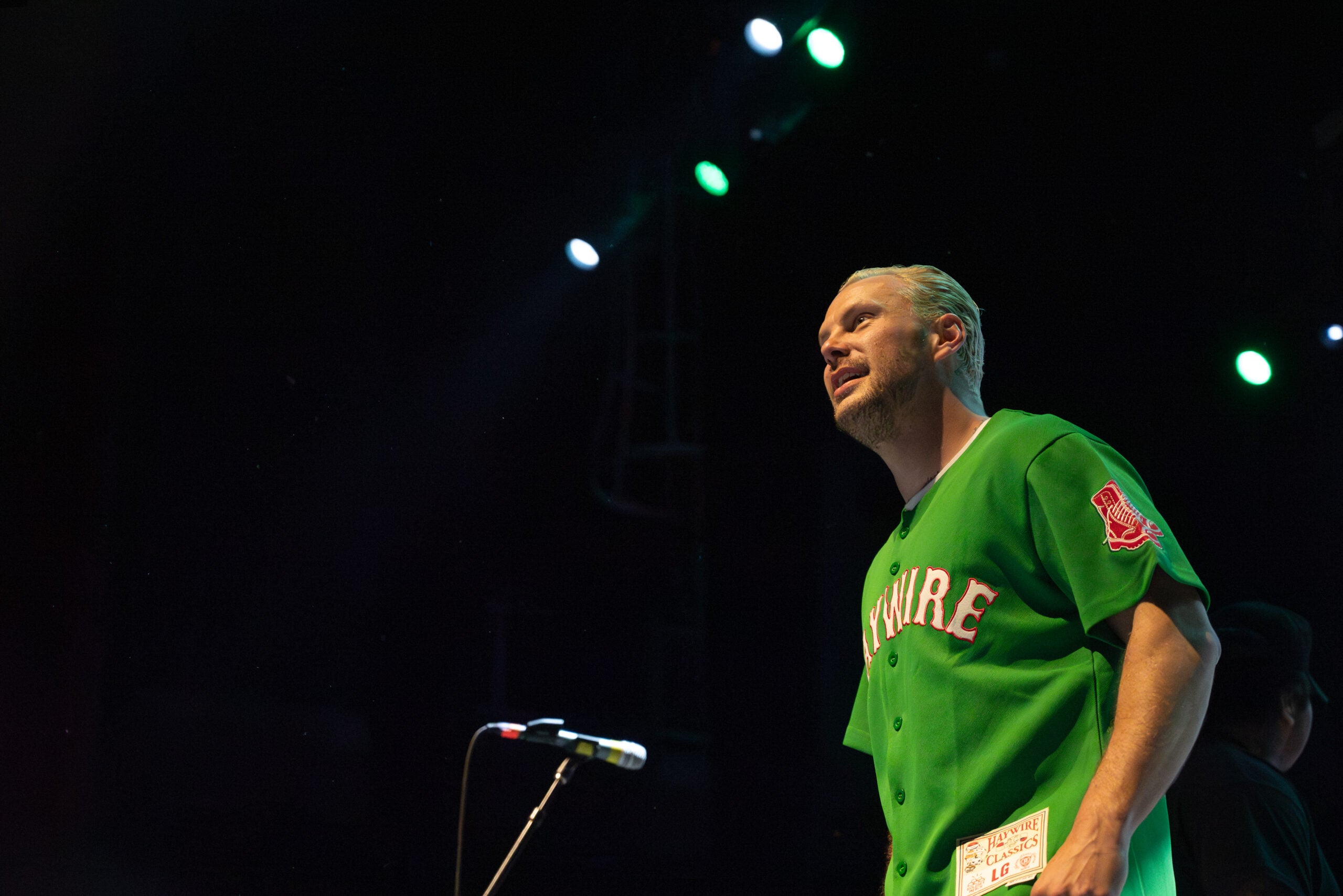 Austin Sparkman, frontman of Haywire, looks out at the crowd March 13.