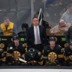 Boston Bruins head coach Marco Sturm after the Toronto Maple Leafs scored for a 4-2 lead during the 3rd period. The Boston Bruins host the Toronto Maple Leafs at TD Garden on Tuesday, March 24, 2026.