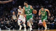 Brown scores 43, Tatum has triple-double, and Celtics run away from Heat, 147-129