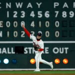 Boston Red Sox right fielder Roman Anthony (19) fields the ball during the eighth inning at Fenway Park on April 6, 2026 in Boston.