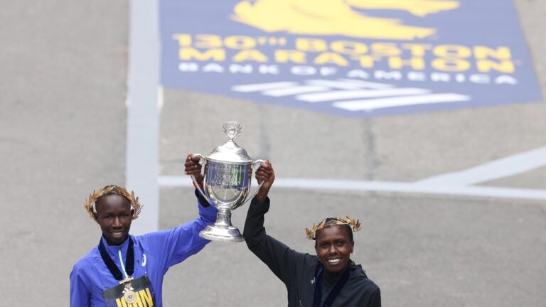 Boston Marathon winners Lokedi Korir