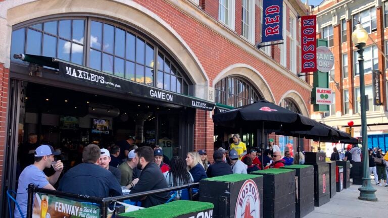 The patio at the Fenway sports bar Game On!
