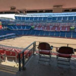 Gillette Stadium replaced its turf with natural grass in February.