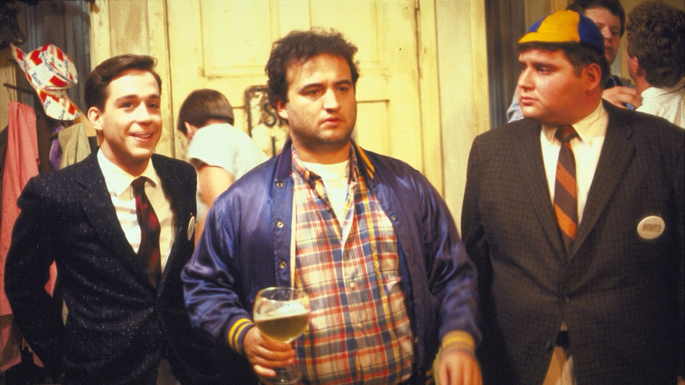 Thomas Hulce, John Belushi, and Stephen Furst (from left) in "National Lampoon's Animal House."