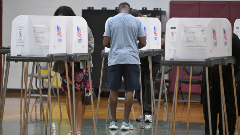 People cast their votes at the Upper Marlboro Community Center in Maryland.