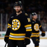 Boston Bruins center Pavel Zacha (18) on the ice during the first period at TD Garden on March 3, 2026 in Boston.