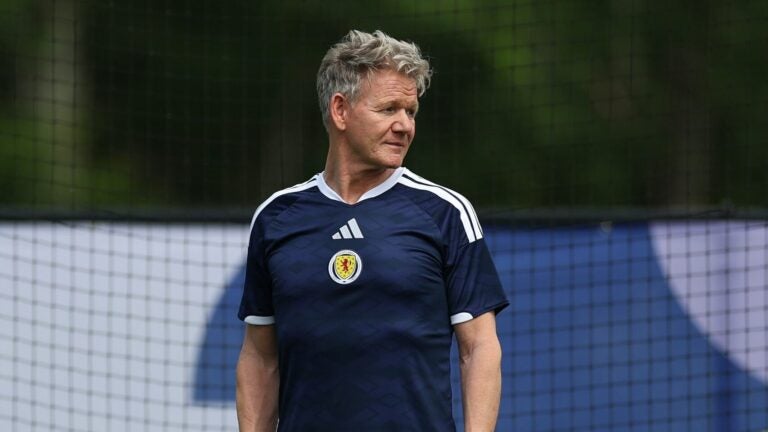 Gordon Ramsay visits Scotland’s soccer team ahead of World Cup match