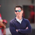 Boston Red Sox chief baseball officer Craig Breslow watches during a spring training baseball workout in Fort Myers, Fla., Monday, Feb. 16, 2026.