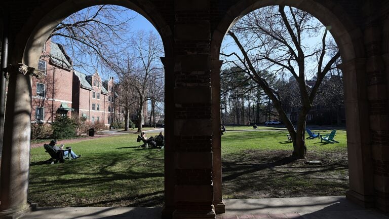 View of the Hazard Quad dorms at Wellesley College