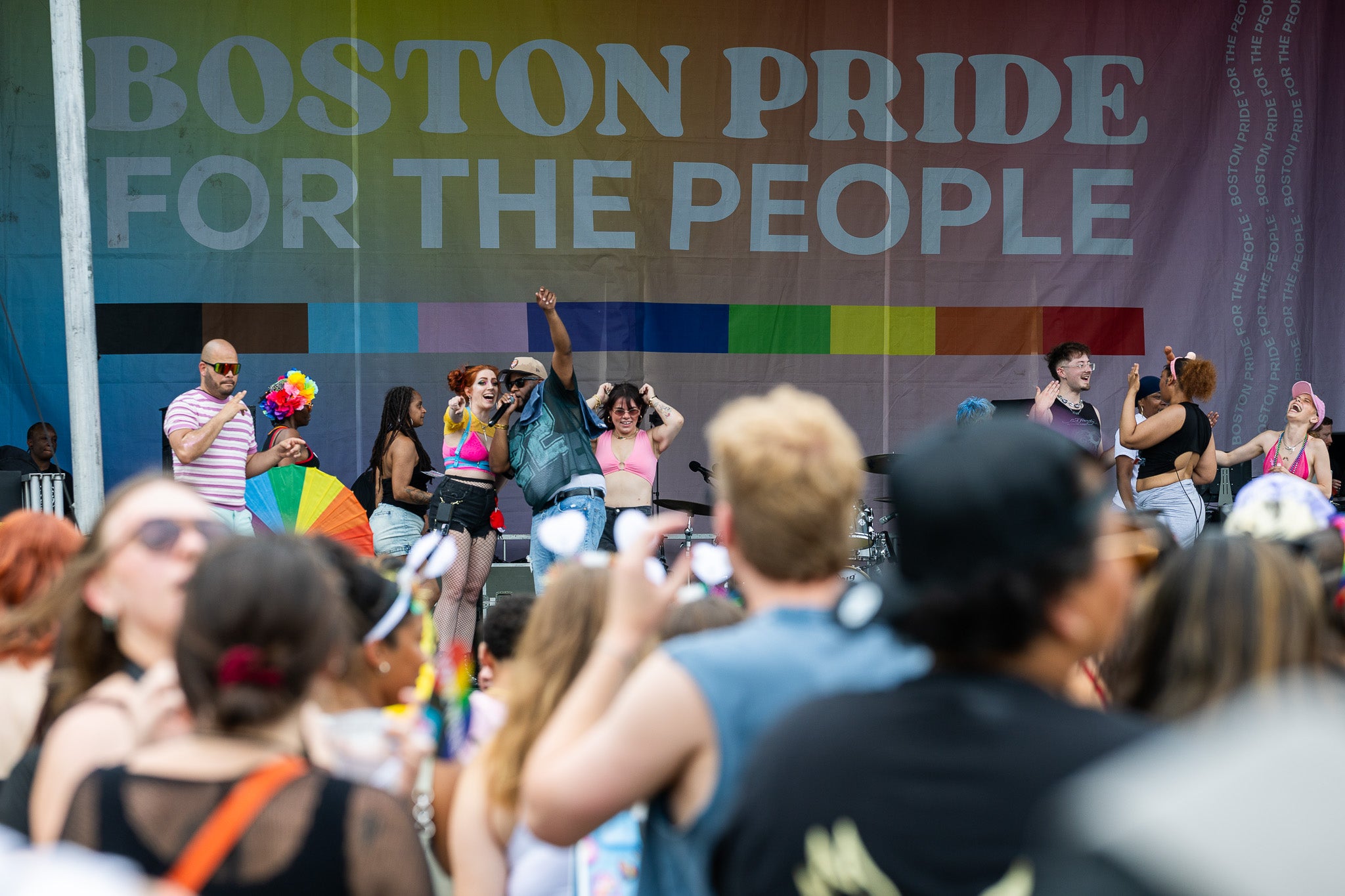 People gather in the Boston Common as a part of Pride festivities.