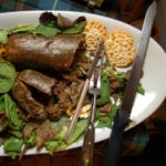 A plate of haggis.