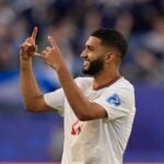 Morocco's Ismael Saibari, gestures to the crowd as he celebrates on the pitch after the end of the during the World Cup Group C soccer match between Scotland and Morocco in Foxborough, Mass., near Boston, Friday, June 19, 2026.