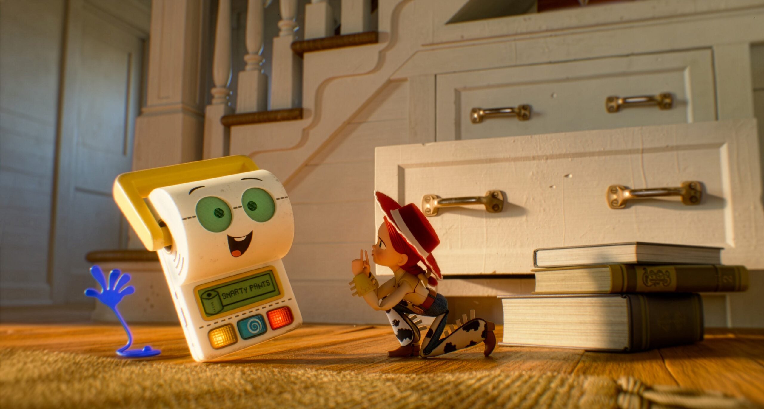 Smarty Pants (Conan O'Brien) and Jessie (Joan Cusack) in Disney and Pixar's "Toy Story 5."