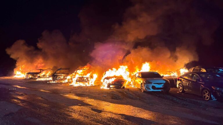 60 cars burn in fire at Mass. auto auction site 60 cars burn in fire at Mass. auto auction site