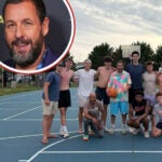 On Sunday, July 5, Adam Sandler played basketball and posed for photos on Nantucket, less than 48 hour after officiating Taylor Swift and Travis Kelce's wedding.