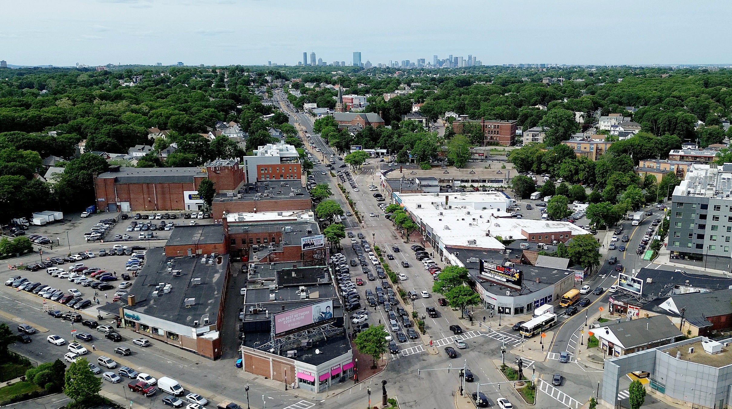 Aerial view of Mattapan Square