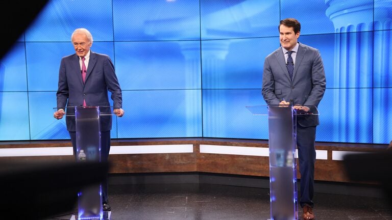 Questions of age and experience dominate first debate between Markey and Moulton