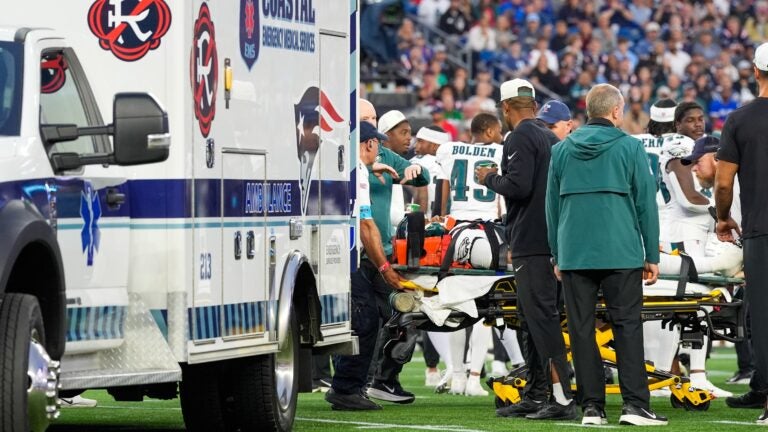 Eagles’ Ja’Quinden Jackson on Patriots’ minds after scary moment Eagles’ Ja’Quinden Jackson on Patriots’ minds after scary moment