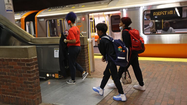 The accident happened Saturday afternoon at the Forest Hills MBTA station.