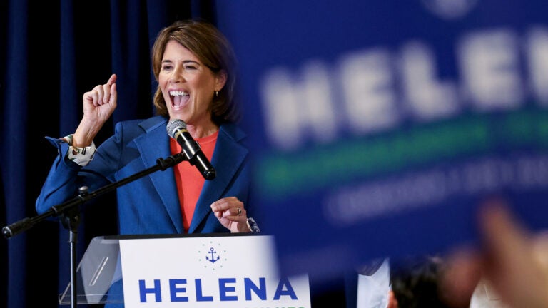 FILE - Candidate for Rhode Island governor Helena Buonanno Foulkes speaks during a Get Out the Vote event, Aug. 30, 2026, in Providence, R.I. (AP Photo/Mark Stockwell, File) AP