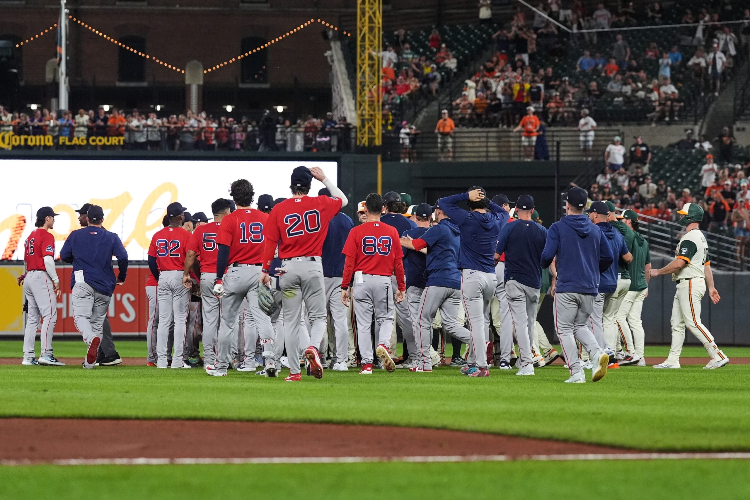 boston.com - Kaley Brown - Red Sox, Orioles react to late-game benches-clearing incident