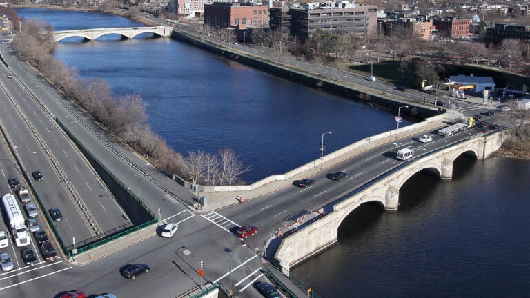 Six-foot chunk of bridge sent into Charles River after hit-and-run crash