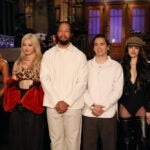 SNL recap: Host Jalen Brunson and Marcello Hernández (center) with musical guest Katseye ahead of the Season 52 premiere of "Saturday Night Live" on Sept. 26, 2026.