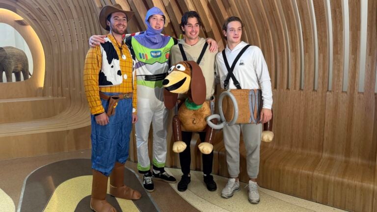 The Bruins dressed up as Toy Story characters as part of Wednesday's community event.