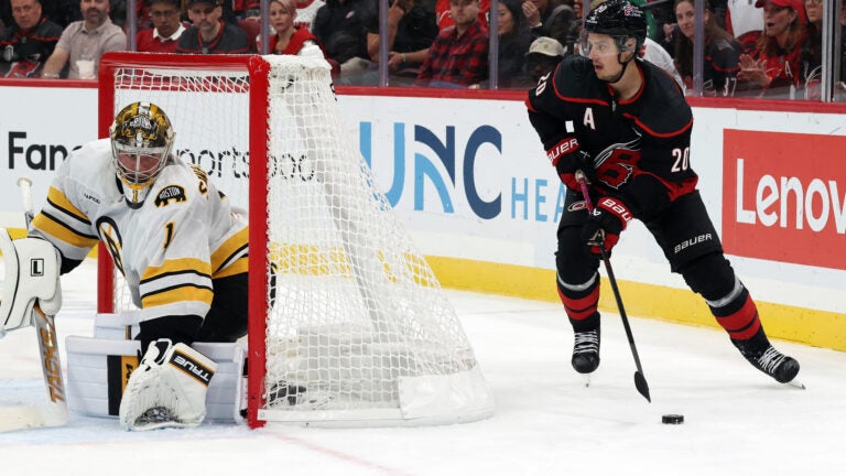 Aho’s late goal leads Hurricanes past Bruins 2-1 Aho’s late goal leads Hurricanes past Bruins 2-1
