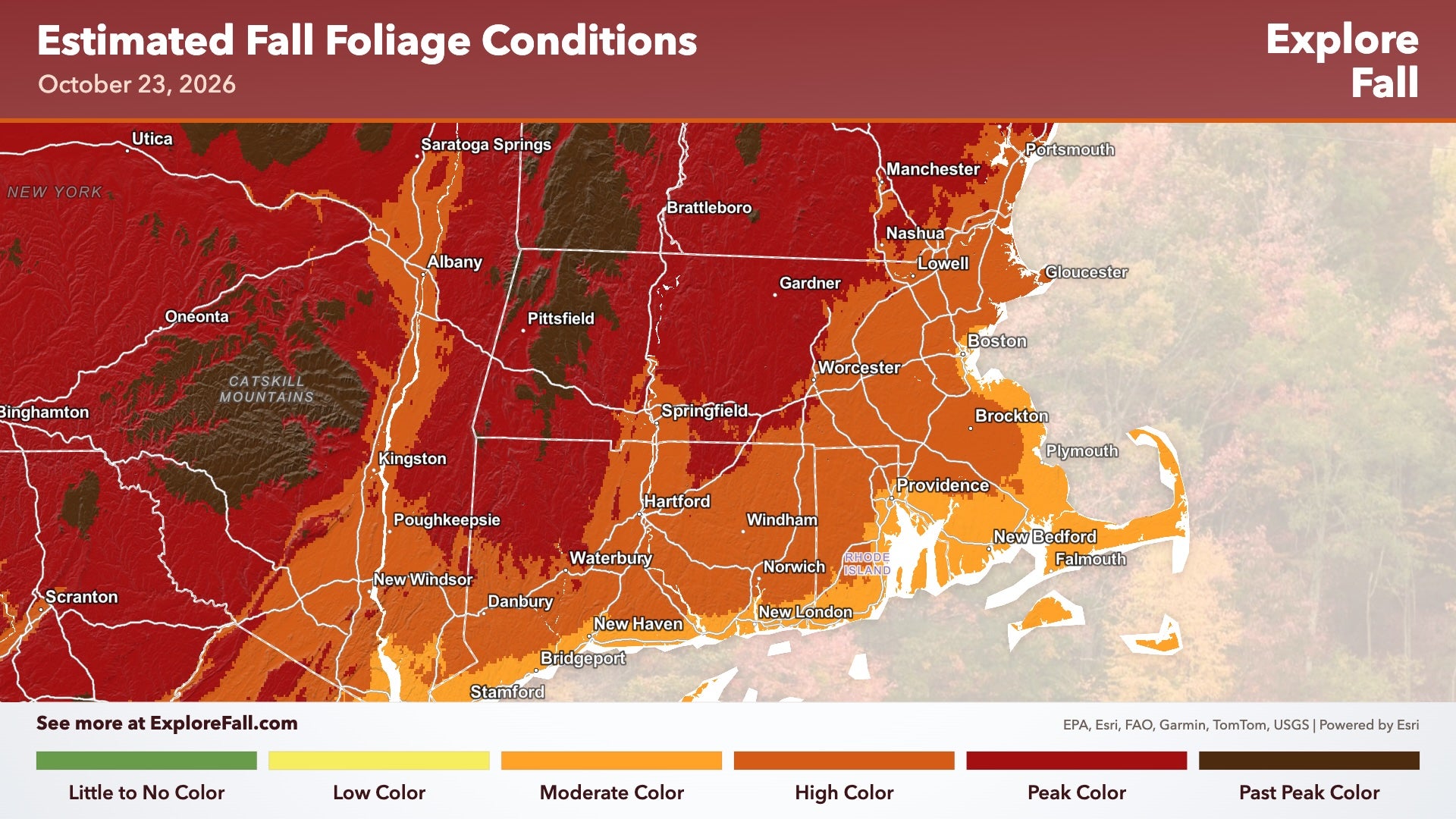 2026 fall foliage: Maps, dates for best fall colors in New England