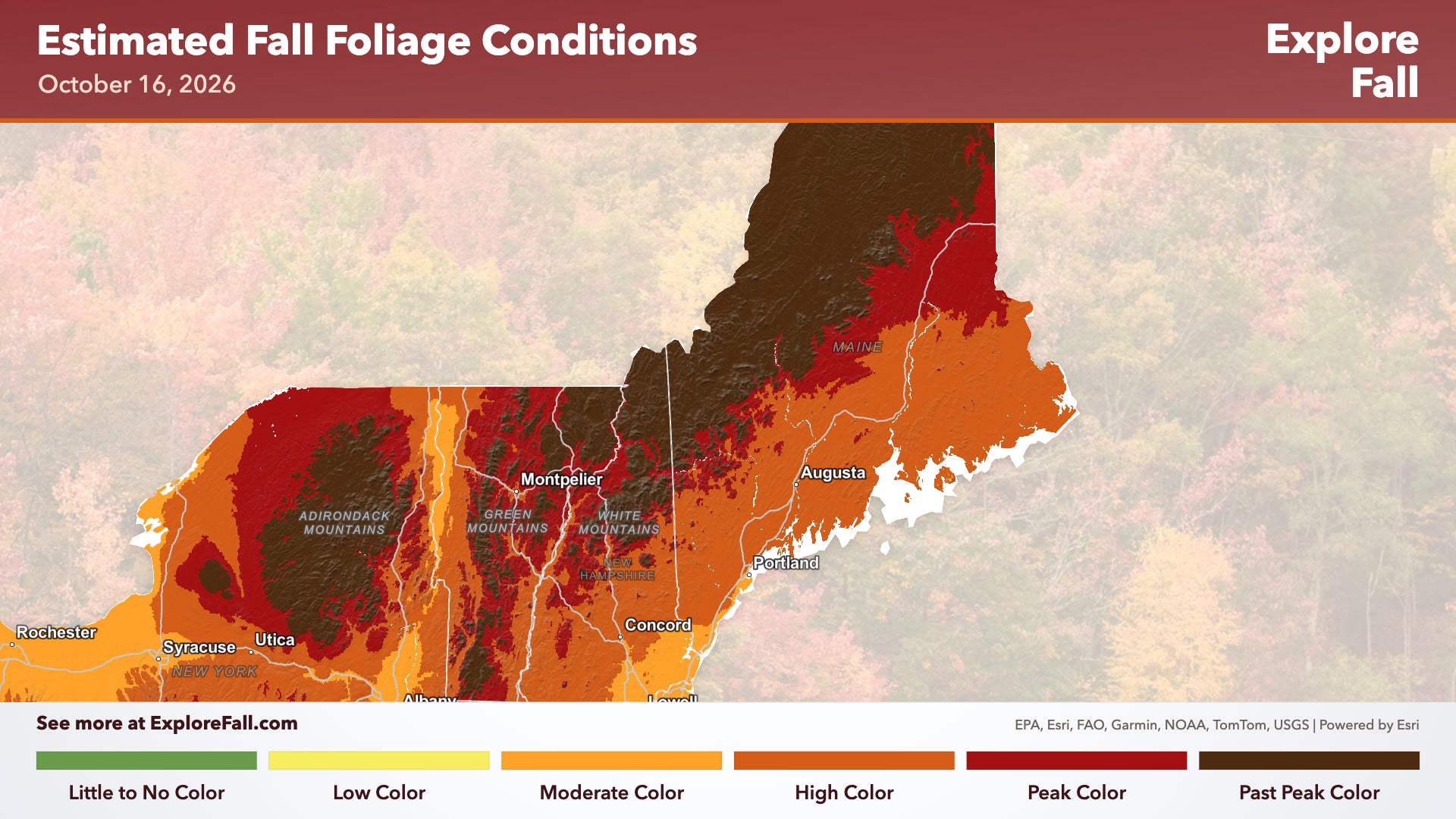 2026 fall foliage: Maps, dates for best fall colors in New England