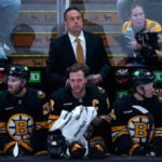 Boston Bruins head coach Marco Sturm during the 1st period. The Boston Bruins host the New York Rangers on Tuesday, September 29, 2026 at TD Garden in Boston, MA.