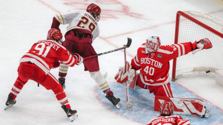 Bruins prospect Dean Letourneau nets hat trick for BC Bruins prospect Dean Letourneau nets hat trick for BC