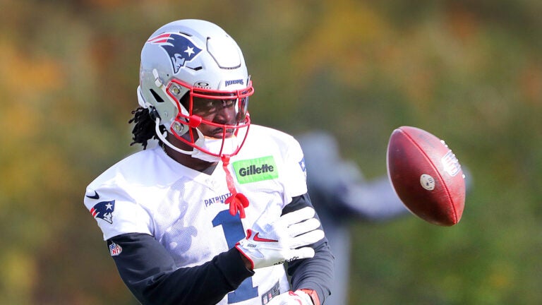 A.J. Brown wasn't on the practice field Thursday for New England. John Tlumacki/The Boston Globe